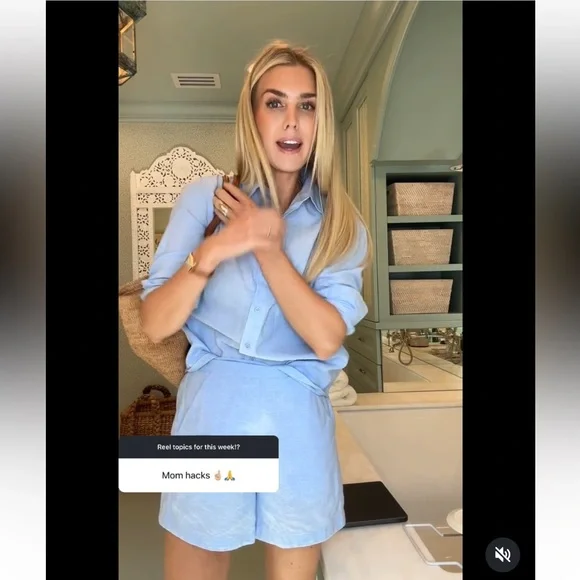 Julia Amory Blue Oxford Cabana Shorts Small New With Tags! - Picture 10 of 13